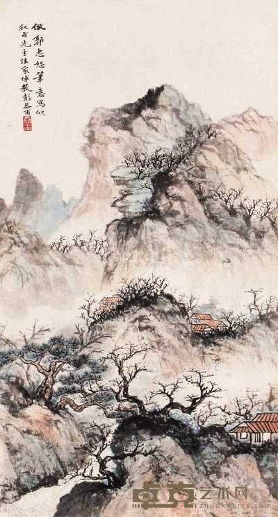 彭恭甫 山水 立轴 58×31cm